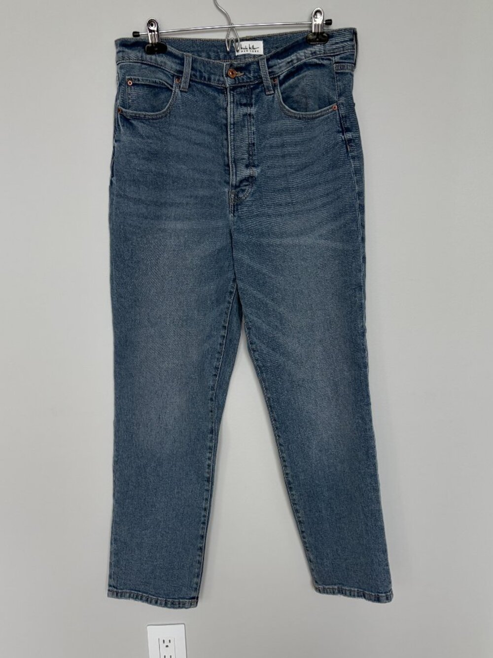 Nicole Miller "Nomad" Super High Rise Relaxed Straight Jeans 10